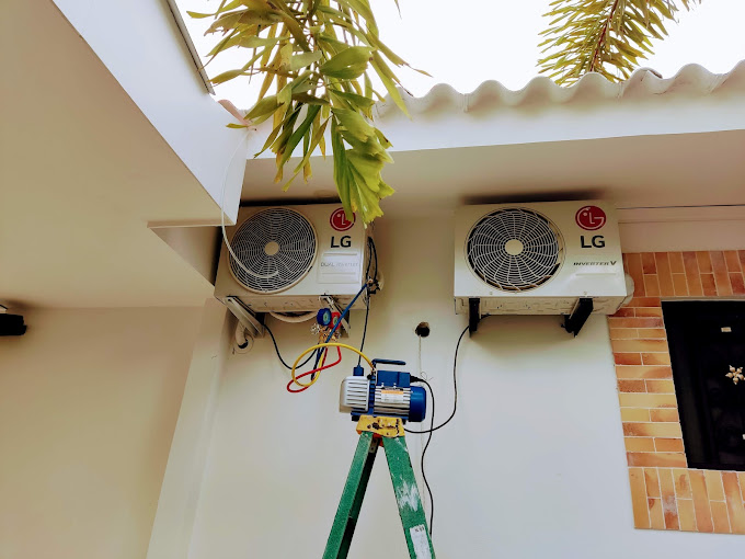 Instalacion de condensadora marca LG Inverter